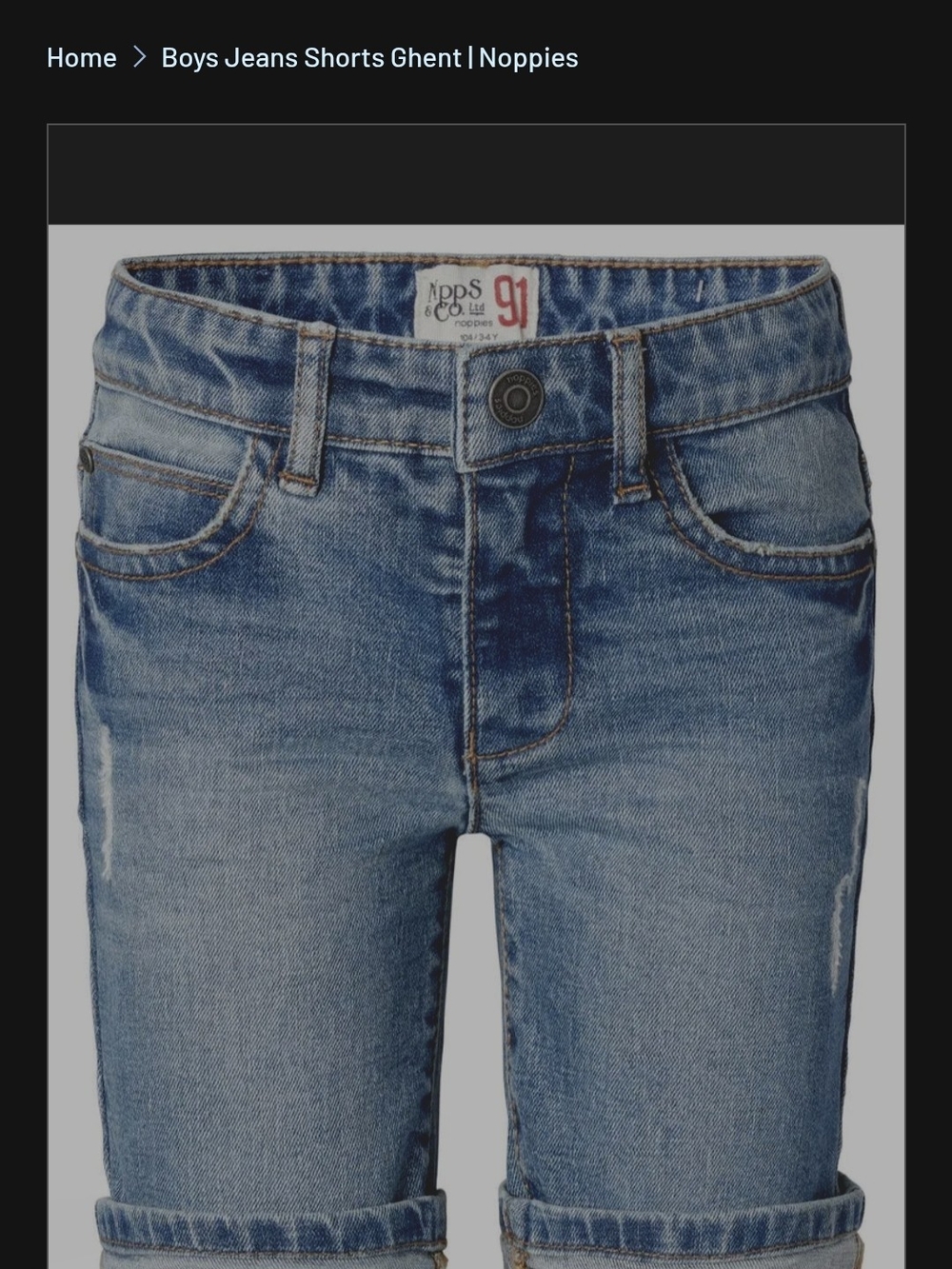 Noppies Boys Blue Denim Jeans Shorts